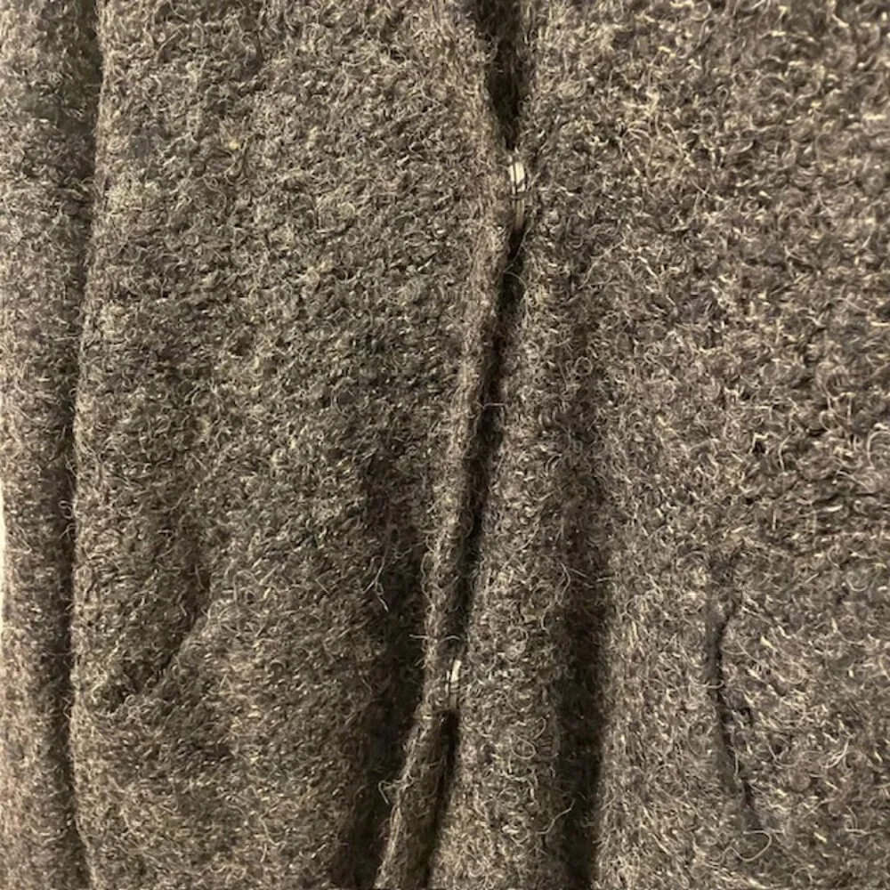 Free People Charcoal Gray Fuzzy Button-Up Cardigan